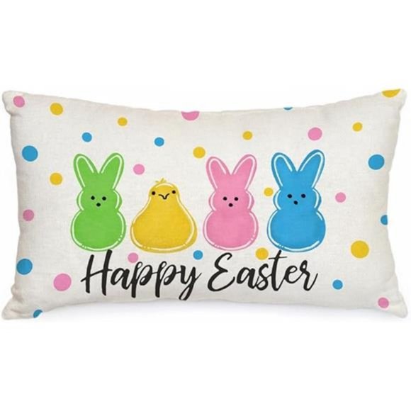 Easter Decorative Throw Pillow Cover Accent Case Farmhouse Cottage Spring Decor - Picture 6 of 6